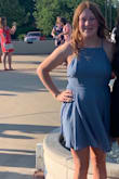 I wore this dress for my graduation! It fit perfectly nothing was wrong with it. I tightened the straps in the back to make it fit even better! I also didn't wear a bra and it still looked great! - Allison G.