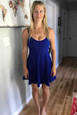 Beautiful colour, the material is quite heavy though for a summer dress. Feels like good quality. I'm tall so it boarders on almost too short but still good. - Janina K.