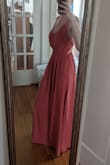 I love this dress - a few things that were a little disappointing were that the top fit a little loose on me, and I feel like it needs something like a belt or accessory to make it pop a little bit. Otherwise it's gorgeous. Hits the floor perfectly for my height. - Kristen S.