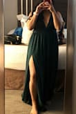 The dress fit perfectly! I ordered this dress for our engagement shoot at the beach! I love everything about it from the fit to the style to the texture of the dress! You will not regret it! Very low cut, but as long as you're ok with showing a little bit of the goods then you're in good hands! - Gia R.
