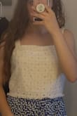 I got this a size too big because it was all they had left and I really wanted it, its pretty big around my ribs so I think I'm just gonna get it hemmed. Other than the size issue I'm very happy with it, it's very cute and comfortable. :) - Hannah R.