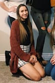 The design and feel of this skirt are perfect! However after the first wash, the liner of the inside of the skirt is now visible and kind of just hangs past the skirt. In the picture you can kind of see it hanging past on my leg, it's more noticeable when standing. - Morgan R.