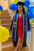 Wore this for my virtual graduation ceremony with fam and friends and they all loved it! Lots of compliments and looked gawgeous in photos. Love how the material is super thick and stretchy so I could eat as much as I want and my food baby isn't exposed AF. - Angela P.