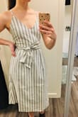 A very pretty casual dress! The back is beautiful and probably my favorite part of the dress. As someone with small breasts it still fits well, but does look a little on the flat size. Also with my height the dress is a little long on me, but heels can fix that! Overall I'm happy with it and look forward to wearing it out! - Megan M.