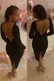 Wore this dress for my birthday dinner. The back is everything. Love love love it. - Trineice C.