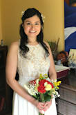 We had to postpone our original wedding date, so I bought this dress for our intimate backyard wedding, and I LOVED it! I had it hemmed, and it fit like a glove. The material was better than expected. I loved the flow of the dress; great for a warm day! Made my wedding day fabulous! - Nancy D.