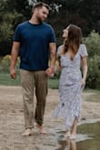 I wore this dress for my engagement pictures! It was so beautiful. Very comfortable and not too heavy. I recommend! - Julia K.