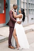 This was the perfect dress for my wedding reception. Very comfortable and flattering. It was a little long for my height, which I actually enjoyed because it made it look a little more formal. Absolutely love this dress! - Chante S.
