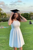 I ordered this dress for my graduation initially in a S but had to exchange for a XS. It was really good quality but also pretty long which I guess depending on the person could be good or bad. I found that if you wear a darker underwear/short they would show so you need to wear nude under it even though it's double lined. - Halah M.