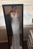 When I saw this dress without many reviews, I was really skeptical. But I took a chance because I just loved it & I was right! Such a nice dress! I don't have a great figure and this dress didn't really hug me tight so I liked that. It's really lightweight and I love it. - Sydnei V.