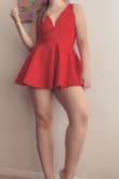I was worried this dress would be too short but it's not at all. The material is really nice. It's thick and stretchy. The shorts underneath are made of the same material and they're really comfy. I measured the inseam on the shorts and it's 2 inches. The shorts are very full coverage, even for a curvier girl like me. I have athletic shorts that are the same length and I wear those without a skirt over them so I feel very comfortable and covered in this dress. It's super glamorous but can also be dressed down with the right accessories. - Olivia L.