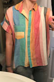 Overall I really like this shirt. It's a bit more boxy and square than I expected but it still lays nicely and looks great with jeans. The colors are summery and fun without being obnoxious or distracting and the material is sort of linen like so it's sturdy but not super soft. However it is still comfortable and very breathable which is nice. - Molly W.