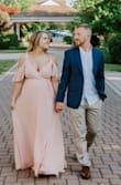 This dress was so perfect for my engagement pictures. It steamed nicely and it couldn't have been more perfect. It was a little long even though I am 5'8". I used some fabric tape to keep the top in place. I cannot get over how stunning it looks in photos. - Summer C.