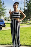 Love it! I couldn't wait to wear this when it came. I broke it out this weekend and got loads of compliments. It was HOT this weekend, but the fabric kept me nice and comfy all day. The pants  are a bit long, but I'm short. I want the other colors now! - Lauren P.