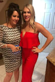 Wore this to a Christmas party and got so many compliments. The jumpsuit is a little long - but if you wear higher heels, you could get away with the length. I should have gone with my instincts and ordered a S, but I sized up after reading the reviews. I wish I would have stuck with the smaller size, I was pulling the top up all night. That was my bad! I love this jumpsuit! - Rachel E.