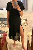 Just received this dress in the mail and I really like it! I think it'll be very versatile in that it could be dressed up or down. The slit adds some sexiness and I love that I can wear a regular bra with it too. I'm typically a size 6 in dresses and can be either a small or medium in Lulus. I got the medium and I'm happy I did. I don't think I would have been able to zip up the small. The medium fits perfectly! - Laura M.