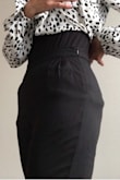 I love the very light weight fabric and the cut. I normally wear an S but ordered an M based on feedback and this was the right choice. Office appropriate with a side zipper, which is significantly nicer looking than yoga pants or other stretchy bottoms. - Kathryn M.