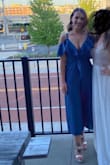 Very cute romper! Not the material I was expecting (much thinner) and if you are busty, there's no way to keep the top portion buttoned. I had to wear pretty y'all heels for it to look good, but I'm also 5'2. - Kelsey S.