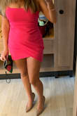 I love this dress! It's so sexy! Looks great for a hot night out! It's a little snug but it holds everything in and looks just like the picture. - Andrea D.