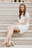 This dress is so fun! I wore this for my grad pics and graduation ceremony. It is true to size and the dress is lined so it is not see through. Oh and the shoes are Lulus also. - Kaitlyn W.