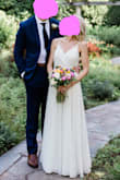 I ordered this for a June 2020 elopement, and I was shocked at how well this dress worked out for me. It was elegant yet simple, perfect for an elopement. Any time I show a wedding photo, I always get a compliment about how pretty the dress looked. It's very good quality for the price, and even my alterations lady said the dress material was solid. I do recommend a few alterations to help make the dress more functional: 1. get the straps in the back 'hard sewn' which means no more of the plastic bra strap looking adjuster. The back of the dress is super plain so I certainly didn't want the plastic adjuster bra strap look for my wedding. 2. Have the front sewn so it doesn't open at all. These were easy alterations but made the dress even better. It photographed super well and moves great when walking. - Robert B.