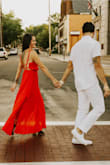 I love this dress! It was perfect for my engagement shoot. I had it hemmed and brought the straps in a little bit across my back, however I left the straps over my shoulder long so that it would still be nice and flowy. I think I could have gone with an xs If I really wanted to but regardless I love the dress! - Caitlin B.
