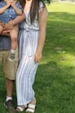 I picked this jumpsuit to wear for Easter. Very comfortable! I paired it with some white sandals and a jean jacket. Very cute for a casual day. - Erika R.