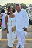 I purchased this outfit for a yacht party. I received many compliments. The Medium fits perfectly. I weigh 160. The material is a little heavy for an outdoor event but it got cooler as the evening went on and it was fine. - Anita H.