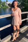 Love this outfit, perfect for a lunch date or brunch! It fits well with good butt coverage (always hard to find in a romper) the one problem is the snap used to hold the front closed is super weak and will pop open with just a little shoulder movement. I fixed it with a safety pin pretty easily. - Lydia P.