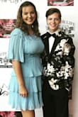 The waist has no give, but this is so, so pretty! I wore it for my senior photos and for an awards ceremony, and I adored it! The color is beautiful and it's very flattering. - Audrey N.