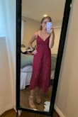 I love this dress so much! It is so beautiful, feminine & the most perfect dress for one of the weddings I have this summer. I will say it is a little tight in the chest area -- gets a bit hard to zip at the top, but I am a 32D so it's not the dress's fault at all. I would buy this over and over again -- seriously obsessed. - Allison R.