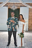 Due to COVID-19 I was not able to wear my original wedding dress, thankfully, I came across this one to wear for our intimate ceremony. I was so happy with this dress, it shipped within a few days. I am a size 4 and this fit true to size. The only alterations I had to make was a slight hem on the bottom. It is a stretchy jersey material type fabric. I added the belt that I got on Amazon to match my shoes. I received so many compliments on this dress, everything was perfect! - Samantha R.