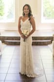I bought this dress after shopping in wedding gown shops and finding similar dresses 3 times as much. I read many reviews and with free returns, I had no risk in ordering. When I received this dress I fell in love with the lace detailing and shape. I did need to get it altered in the length since I'm short (5'3) and I added a crystal rhinestone bridal belt. It ended up being just what I was searching for at an amazing price! @heathers.in.the.house - Heather P.