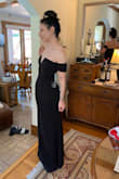 I ordered this dress for an upcoming wedding, and I literally think it's my favorite dress I've EVER worn!!! It's sooo flattering. The material is soft and stretchy but also somewhat thick which makes it very comfortable. I ordered both a S & XS but XS ended up being a perfect fit. My only "complaint" really is that I need 6-inch heels to make the length work for me, but that's really no big deal. - Grace S.