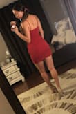 The material is nice, fits great, and not too short! I have a long torso so sometimes short dresses don't work for me :) - Chelsea F.