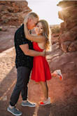 I wore this red dress for our engagement Photoshoot! It was the prefect dress! - Peggy C.