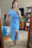Good fit! Not as form fitting as most Lulus XS, but can be adjusted for style with the buttons and tie. Can dress up or down! - Jaimie K.