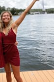 I ordered this dress to take graduation photos with a friend. It fit perfectly and was super flattering! I am a pretty average/healthy weight and purchased this in a medium, and found it fit just as I'd hoped. Highly recommend. - Elizabeth B.