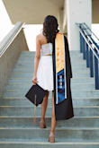 I got this dress to take my graduation photos, true to size, and considering I'm tall didn't think it was short! I loved the back of the dress. - Estefani M.