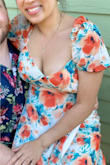 I'm usually between a size M and L so I ordered both. The M was just a little too snug so I stuck with the size L and it fits so beautifully and hugs all the right places. Such a simple romantic dress. - Jillian B.