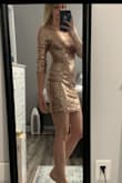 I ordered this as a final sale item so I was nervous about the size but it is completely perfect. I bought this for a wedding, but I wish I could wear it to everything. It fits tight in the right places but it isn't too tight. Material is not itchy. The color is so pretty. I would buy this in a million colors if I could. So in style right now. - Lauren H.