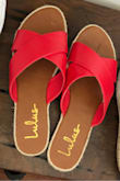 I am so happy with these shoes! I have wider feet so I was worried that they might be small but I took a chance and ordered my regular size, which is 10. They are perfect! I love the red color and the fit. So comfy and goes with anything. - Colette D.