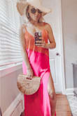 I couldn't wait to get this coverup! The color blocking is awesome and the bright colors are sooo pretty! I couldn't choose between the two options because I love both color combos. I love the long length too! Throw on some espadrilles and you got yourself an outfit! - Jean M.