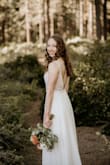 I had to postpone my wedding to next year because of COVID but my husband and I eloped this year. I bought this dress for our small beach ceremony and it was PERFECT! I did not need any alterations. It was a little bit long on me even with my 2" wedges on but I didn't think it was a big enough deal to get it hemmed. It is SO much sparklier in person and I got so many compliments. I highly recommend this dress! - Nicole E.