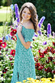 I'm not usually one to go for the color green, but I ordered it for senior photos and loved it. Super comfy and flattering! The length was perfect and I love the slit at the bottom. - Christine M.