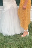 I usually wear a 7-7.5 in shoes but they were sold out of the 7 so I ordered the 7.5. They were definitely big on me but I wore them any ways and they were perfect with my mustard colored dress I also ordered from here. - Lacey G.