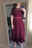 Did not disappoint! What a steal for a final sale item. High quality lace mixed with elegant satin. Sorry that the bottom was wrinkled didn't get a chance to iron out. - Kendra T.