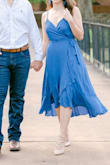 Loved this dress and the fit! It's very flattering while also flowy! I wore this for engagement pictures and I love how they turned out. - Madalina P.