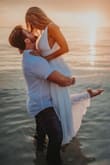I usually have a hard time with ordering clothes online, but this fits true to size! I had a vision for how I wanted my engagement pictures to be, especially being a professional performer. This dress was perfect for our engagement shoot! Nice length as well. Does require some work steaming the wrinkles out, but worth it. - Rachael S.