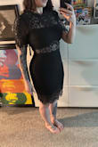 Omg I LOVE this dress! It's extremely flattering and comfortable. The lace is not stiff or itchy at all. I wish I had a reason to wear this dress out someplace. If you're on the fence about ordering, don't be! Buy it now. - Briana M.